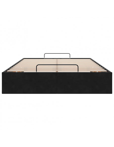 Struttura Letto Pouf Senza Materasso Nero 120x190 cm Velluto