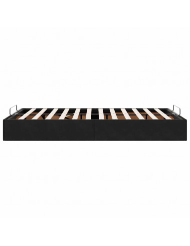 Struttura Letto Pouf Senza Materasso Nero 120x190 cm Velluto