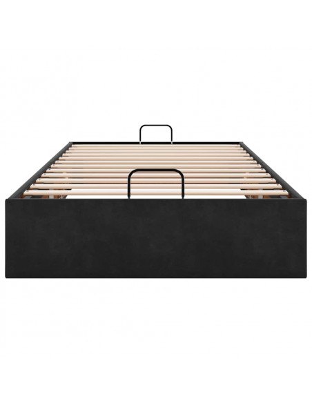 Struttura Letto Pouf Senza Materasso Nero 100x200 cm Velluto