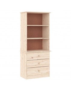 Libreria con Cassetti ALTA 60x35x142 cm Legno Massello di Pino