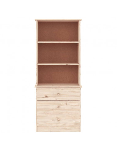 Libreria con Cassetti ALTA 60x35x142 cm Legno Massello di Pino