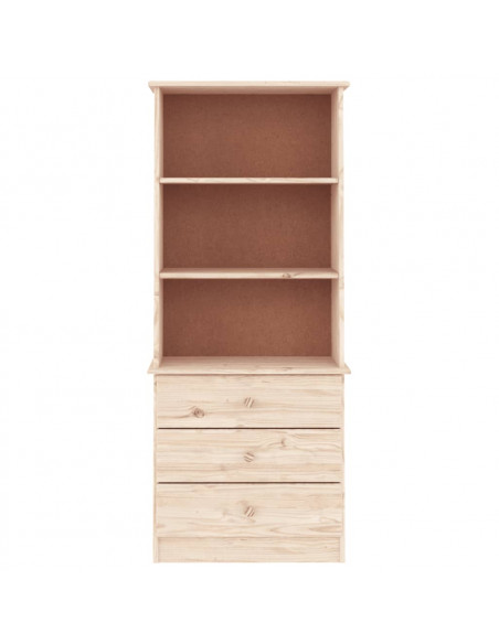 Libreria con Cassetti ALTA 60x35x142 cm Legno Massello di Pino