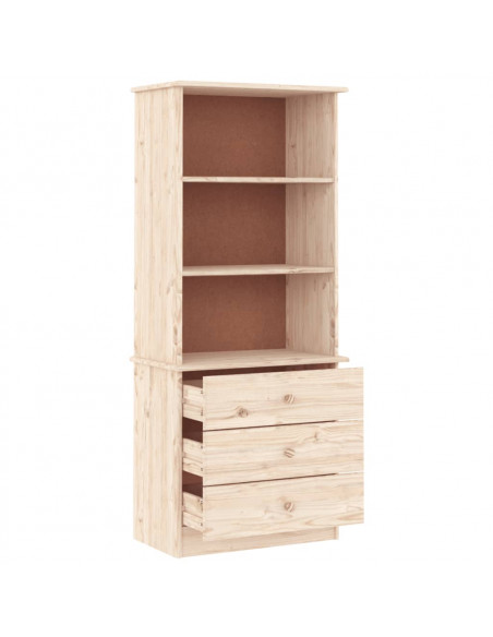 Libreria con Cassetti ALTA 60x35x142 cm Legno Massello di Pino