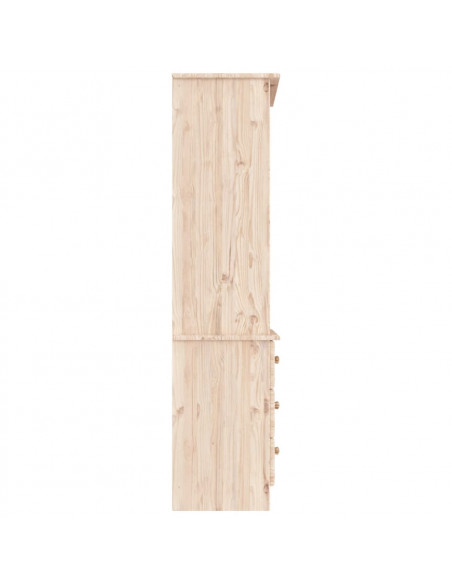 Libreria con Cassetti ALTA 60x35x142 cm Legno Massello di Pino