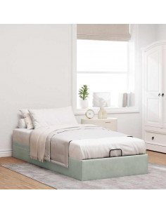 Struttura Letto Pouf Senza Materasso 90x190 cm Velluto 2