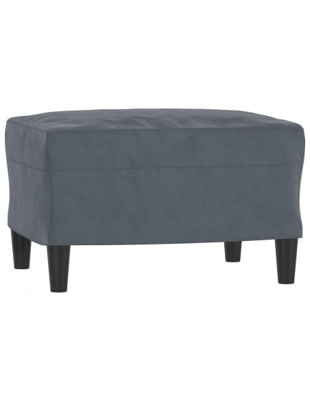 Poltrona con Poggiapiedi Grigio Scuro 60 cm in Velluto