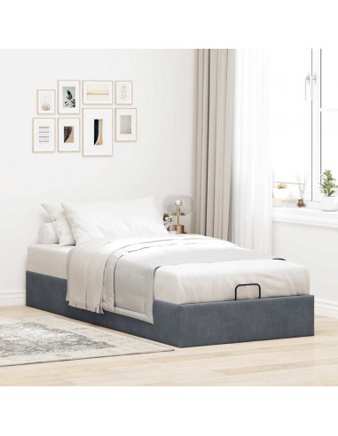 Struttura Letto Pouf Senza Materasso 80x200 cm Velluto