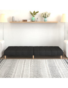 Divano Letto a 2 Posti Nero in Tessuto 2