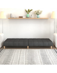 Divano Letto a 2 Posti Grigio Scuro in Tessuto 2