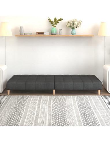Divano Letto a 2 Posti Grigio Scuro in Tessuto