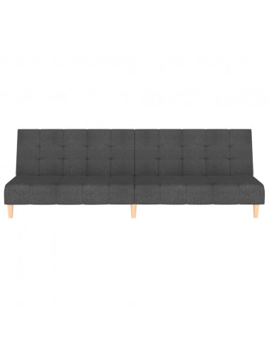 Divano Letto a 2 Posti Grigio Scuro in Tessuto