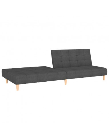 Divano Letto a 2 Posti Grigio Scuro in Tessuto