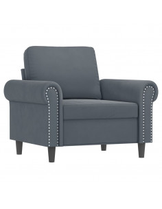 Set di Divani 4 pz con Cuscini Grigio Scuro in Velluto 2