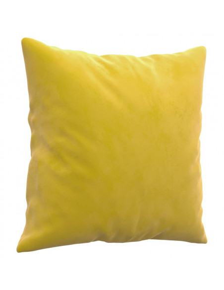 Divano a 2 Posti con Cuscini Giallo 140 cm in Velluto