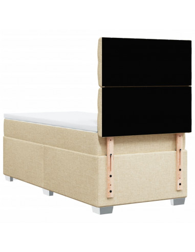 Giroletto a Molle con Materasso Crema 80x200 cm inTessuto