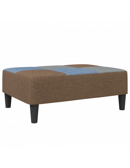 Divano Letto a 2 Posti con Poggiapiedi Patchwork in Tessuto