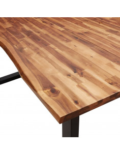 Set da Pranzo 3 pz con Bordi Vivi in Legno Massello di Acacia