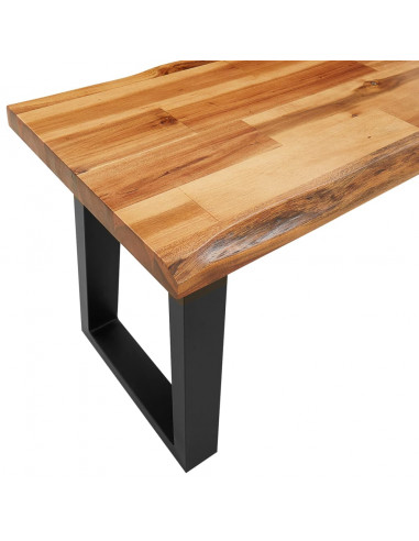 Set da Pranzo 3 pz con Bordi Vivi in Legno Massello di Acacia