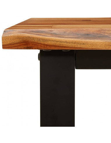 Set da Pranzo 3 pz con Bordi Vivi in Legno Massello di Acacia