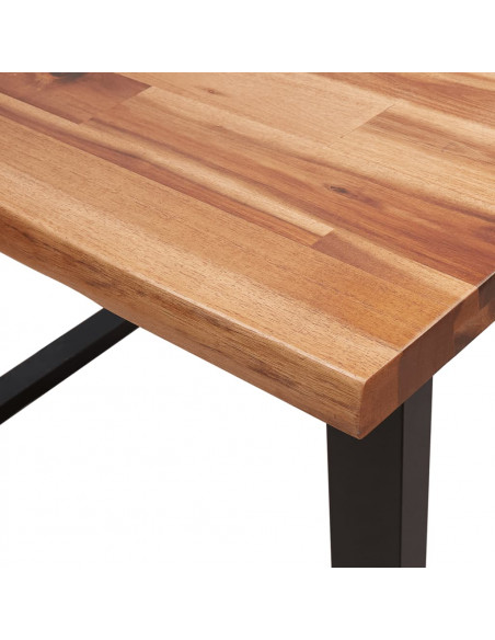Set da Pranzo 3 pz con Bordi Vivi in Legno Massello di Acacia