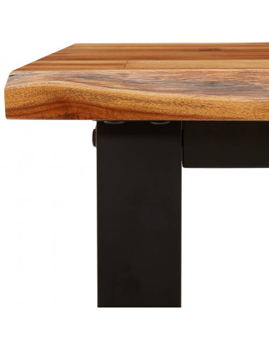 Set da Pranzo 3 pz con Bordi Vivi in Legno Massello di Acacia