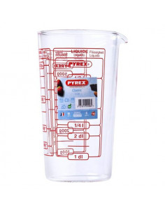 Caraffa Pyrex 888B000 7646 Graduata Trasparente e Rosso Trasparente e