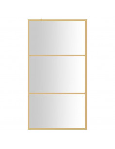 Parete per Doccia Walk-in Vetro Trasparente ESG 115x195 cm Oro 2