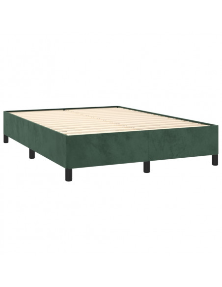Giroletto a Molle con Materasso Verde Scuro 140x200 cm Velluto