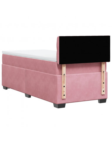 Giroletto a Molle con Materasso Rosa 100x200 cm in Velluto