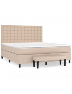 Giroletto a Molle con Materasso Cappuccino 180x200cm Similpelle