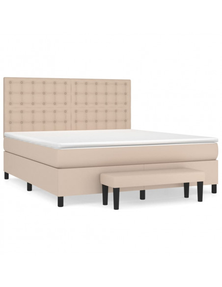 Giroletto a Molle con Materasso Cappuccino 180x200cm Similpelle