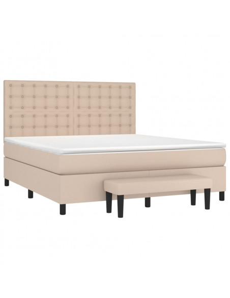 Giroletto a Molle con Materasso Cappuccino 180x200cm Similpelle