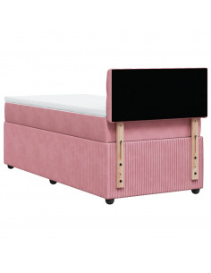 Giroletto a Molle con Materasso Rosa 100x200 cm in Velluto 2