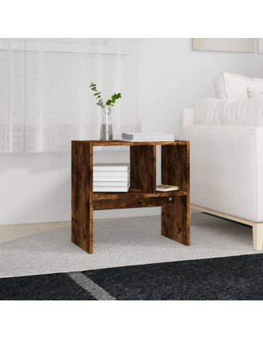 Tavolino da Salotto Rovere Fumo 50x30x50cm Legno Multistrato