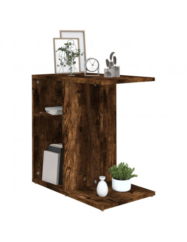 Tavolino da Salotto Rovere Fumo 50x30x50cm Legno Multistrato