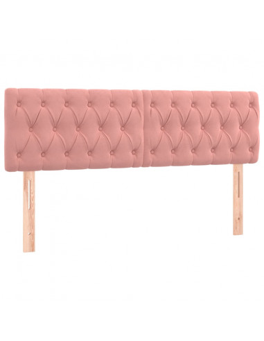 Giroletto a Molle con Materasso Rosa 160x200 cm in Velluto