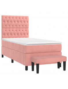 Giroletto a Molle con Materasso Rosa 80x200 cm in Velluto 2