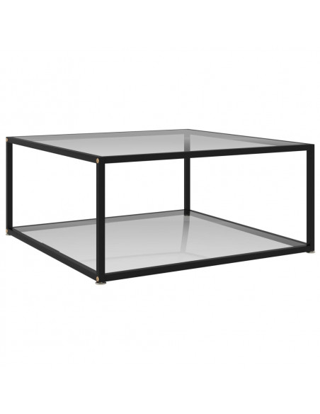 Tavolino da Salotto Trasparente 80x80x35 cm in Vetro Temperato