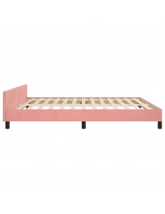 Giroletto con Testiera Rosa 160x200 cm in Velluto