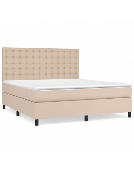 Giroletto a Molle con Materasso Cappuccino 180x200cm Similpelle