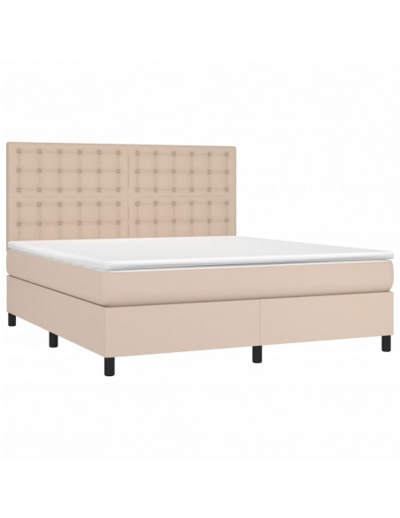 Giroletto a Molle con Materasso Cappuccino 180x200cm Similpelle