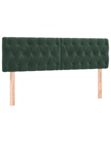 Giroletto a Molle con Materasso Verde Scuro 160x200 cm Velluto