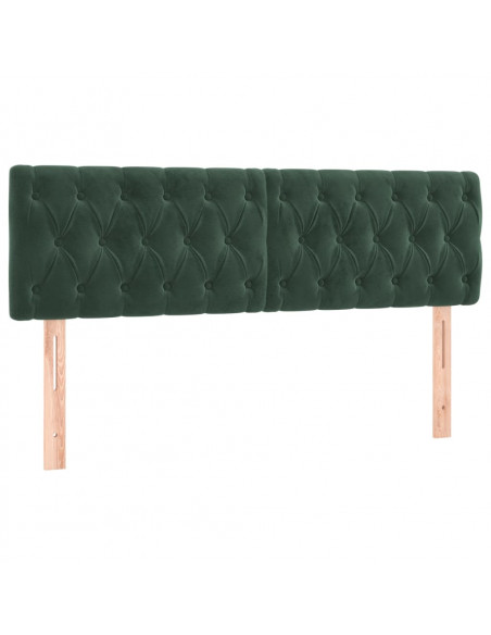 Giroletto a Molle con Materasso Verde Scuro 160x200 cm Velluto