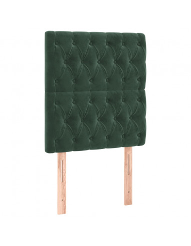Giroletto con Testiera Verde Scuro 80x200 cm in Velluto
