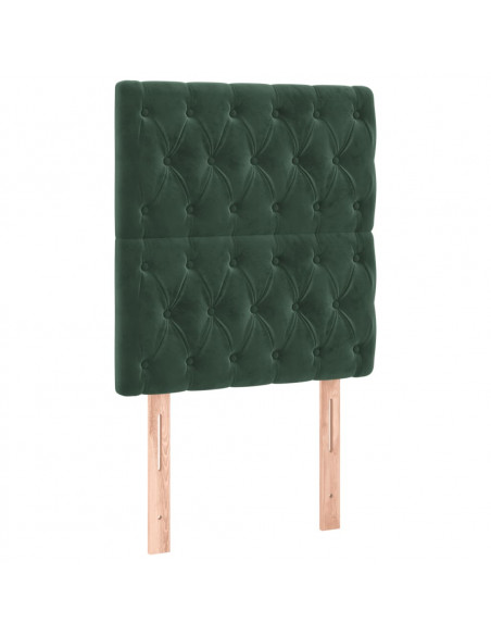 Giroletto con Testiera Verde Scuro 80x200 cm in Velluto