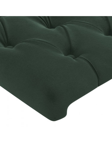 Giroletto con Testiera Verde Scuro 80x200 cm in Velluto