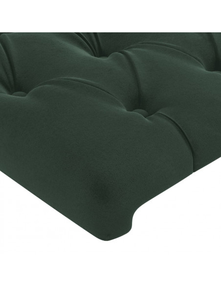 Giroletto con Testiera Verde Scuro 80x200 cm in Velluto
