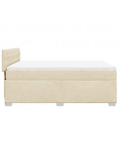 Giroletto a Molle con Materasso Crema 160x200 cm in Tessuto