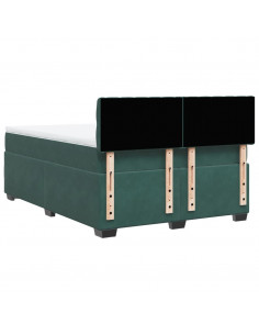 Giroletto a Molle con Materasso Verde Scuro 160x200 cm Velluto 2