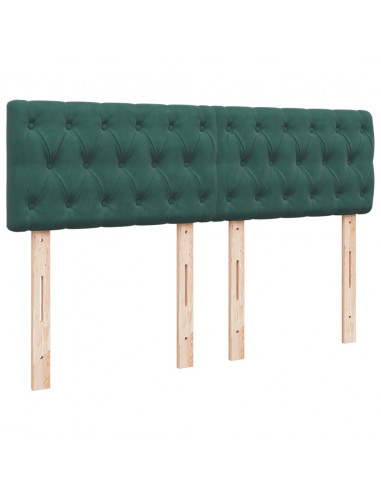 Giroletto a Molle con Materasso Verde Scuro 160x200 cm Velluto